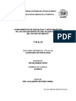 Conocimientos de Sexualidad y Anticoncepción de Los Adolescentes de Una Telesecundaria Del Estado de México