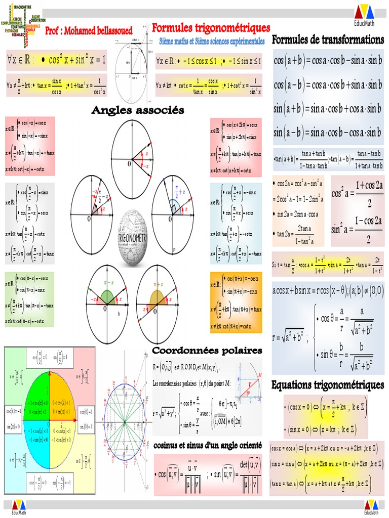 Formulaire Trigonométriques | PDF | Mathématiques