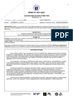 Appendix 4A Teacher Reflection Form For T I III For RPMS SY 2021 2022