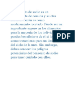 El Benzoato de Sodio Es Un Conservante de Comida y Su Otra Función Común Es Como Medicamento Recetado