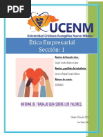 Ética Empresarial Sección: 1: Informe de Trabajo Guía Sobre Los Valores
