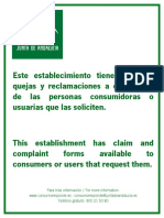 Cartel Informativo Existencia Hojas Quejas y Reclamaciones - 6