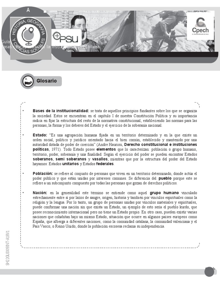 Guía Bases Conceptuales de La Institucionalidad Chilena | PDF | Estado ...