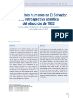 Los Derechos Humanos en El Salvador. Una Retrospectiva Analítica Del Etnocidio de 1932