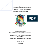 Universidad Pública de El Alto: Área Ciencias Y Artes Del Hábitat Carrera Arquitectura