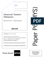Advanced Taxation (Malaysia) : March/June 2017 - Sample Questions