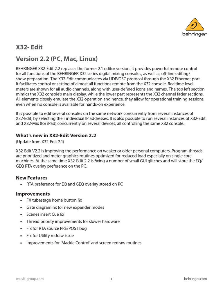 X32 edit version 2 2 pc mac linux pdf microsoft windows