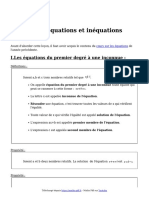 Les Equations Et Inequations Cours de Maths en 3eme Au Programme de Troisieme