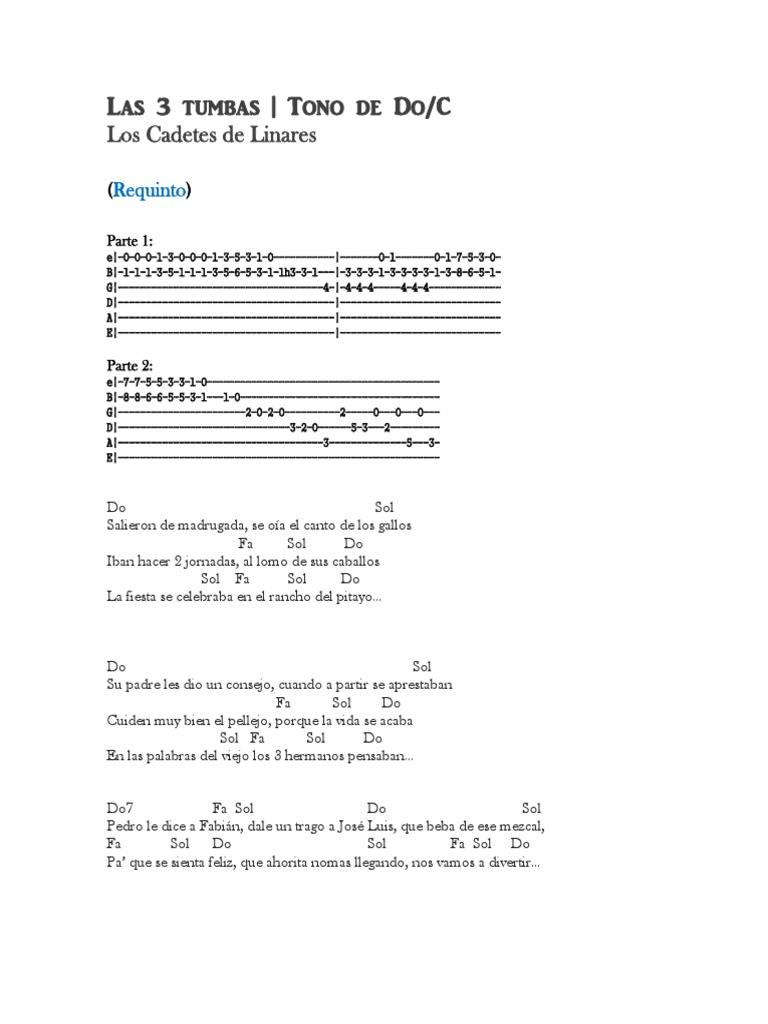 Las 3 Tumbas (Requinto y Acordes) PDF