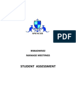 Student Assessment: BSBADM502 Manage Meetings