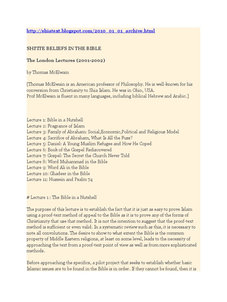 Shi'ite Perspectives on the Bible | PDF | Islam | Quran