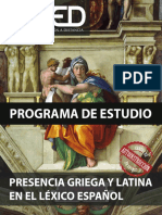 Programa PRESENCIA GRIEGA Y LATINA EN EL LÉXICO ESPAÑOL