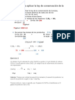 Ejercicios para Aplicar La Ley de Conservación de La Materia