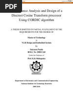 Performance Analysis and Design of A Discreet Cosine Transform Processor Using CORDIC Algorithm