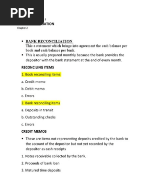 Bank Reconciliation