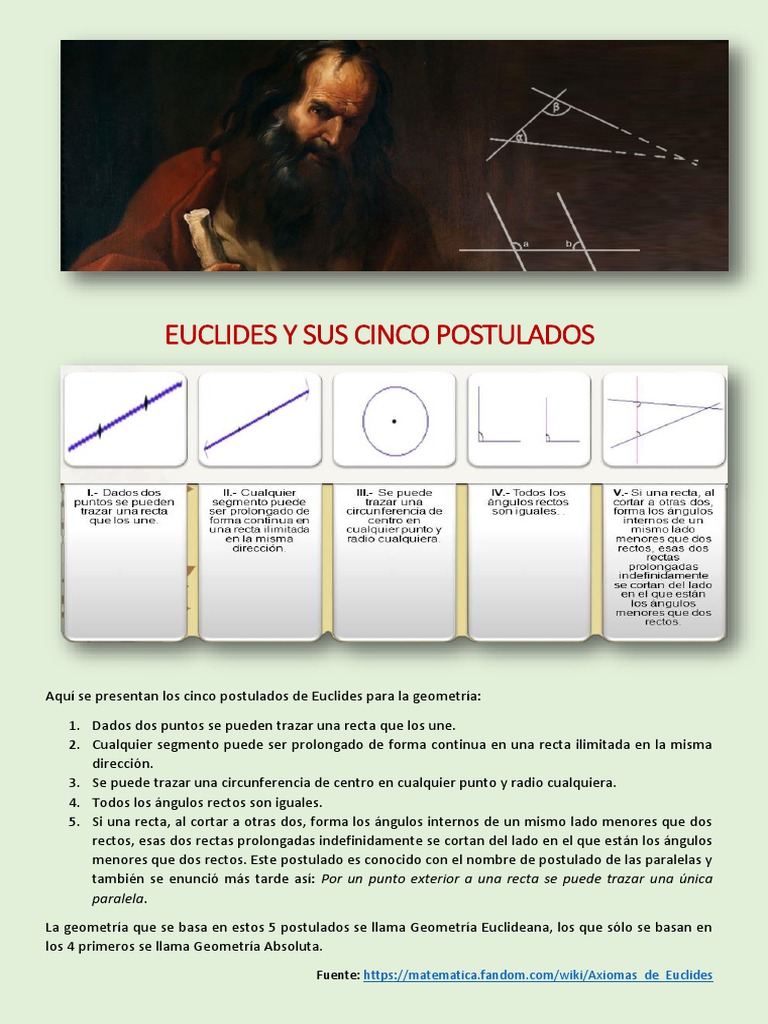 Los cinco postulados de Euclides | PDF
