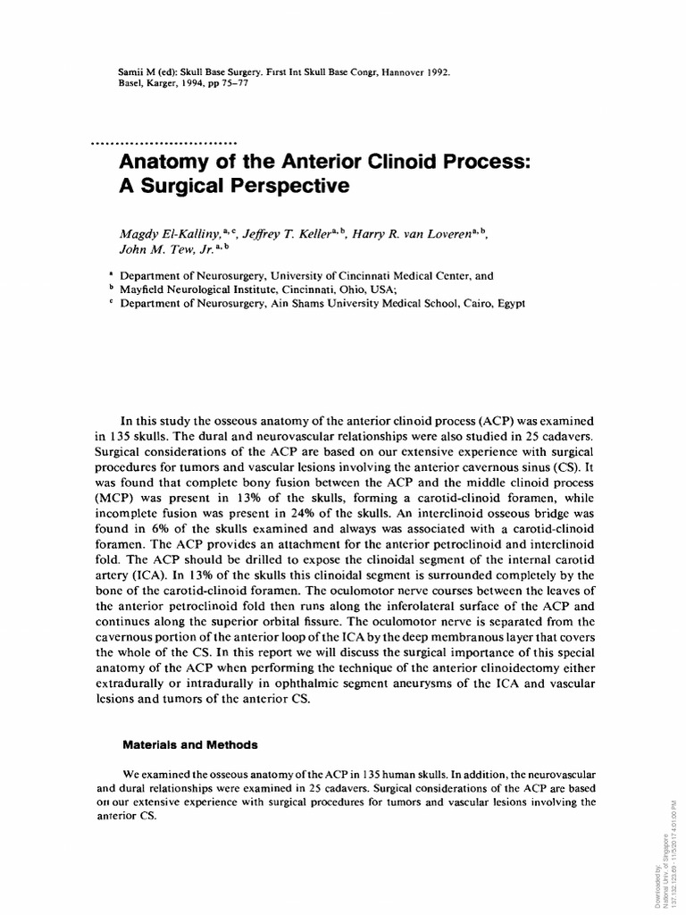 Anterior Clinoid Process3 PDF Human Head And Neck Anatomy