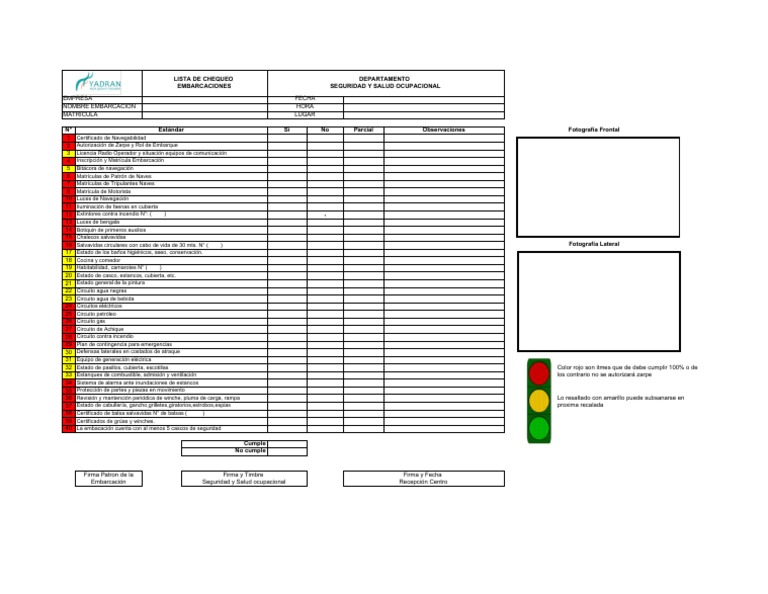 Lista de Chequeo para Embarcaciones | PDF | Buques