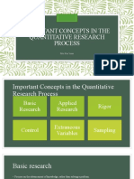 Important Concepts in The Quantitative Research Process