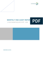 Monthly HSE Audit Report for 1.5 GW Sudair Solar PV IPP