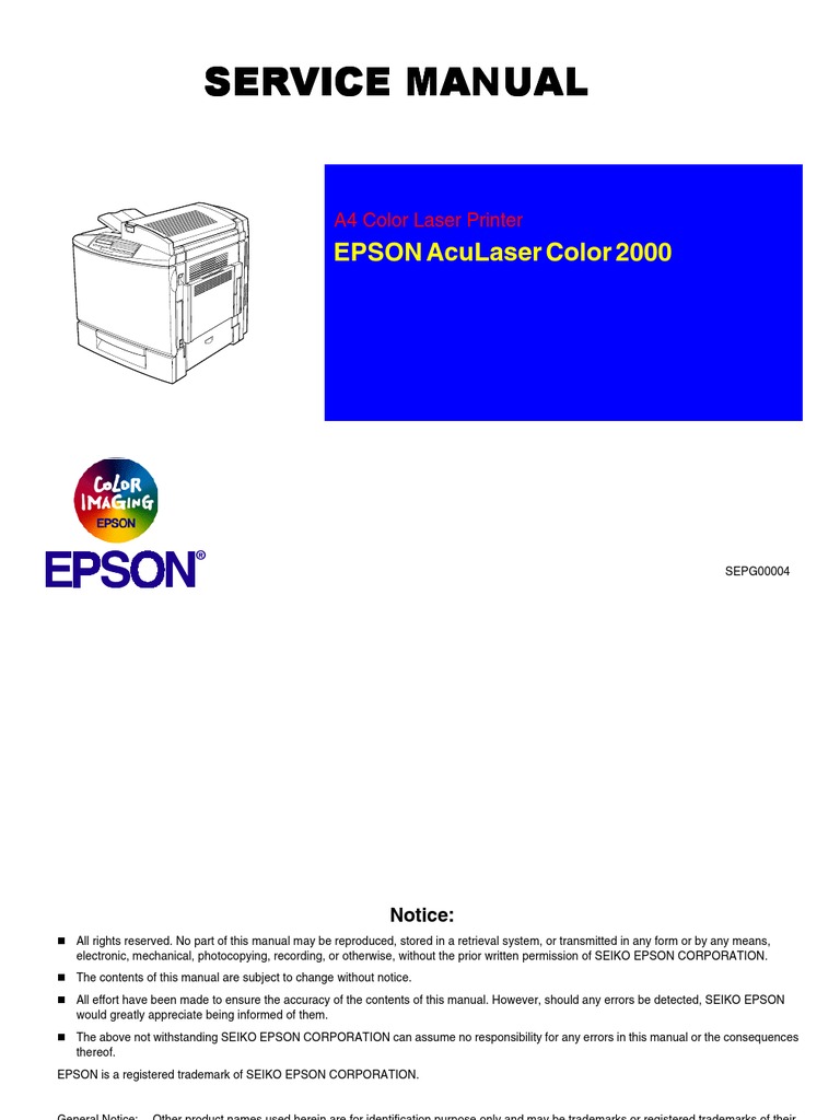 EPSON AcuLaser C2000 Service Manual | Printer (Computing) | Power Supply