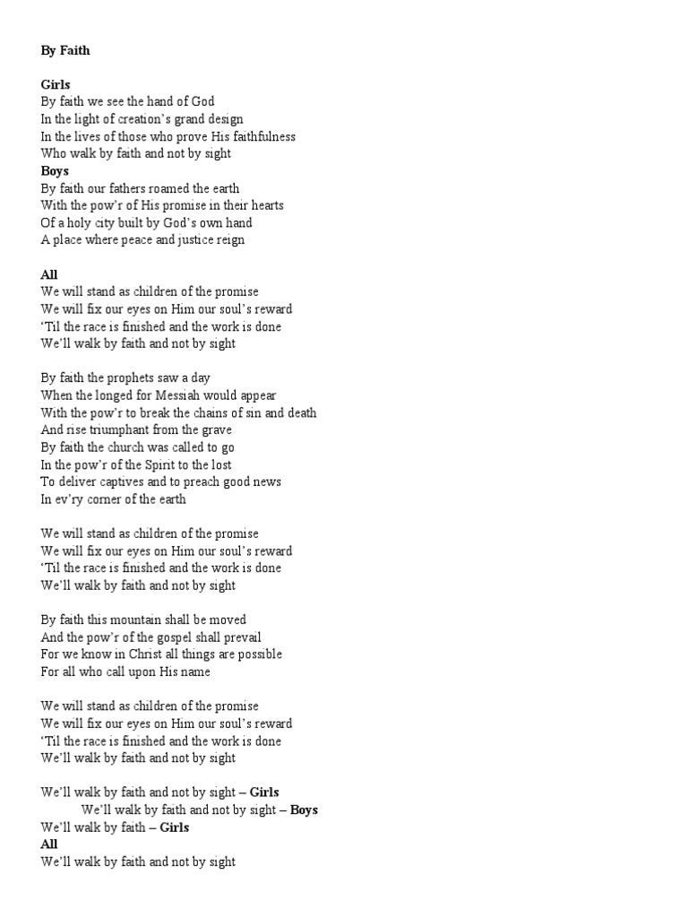 By-Faith-Lyrics | PDF