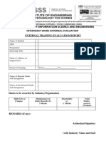 Internship External Evaluation Sheet