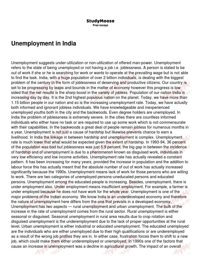 Unemployment in India | PDF | Unemployment | Employment