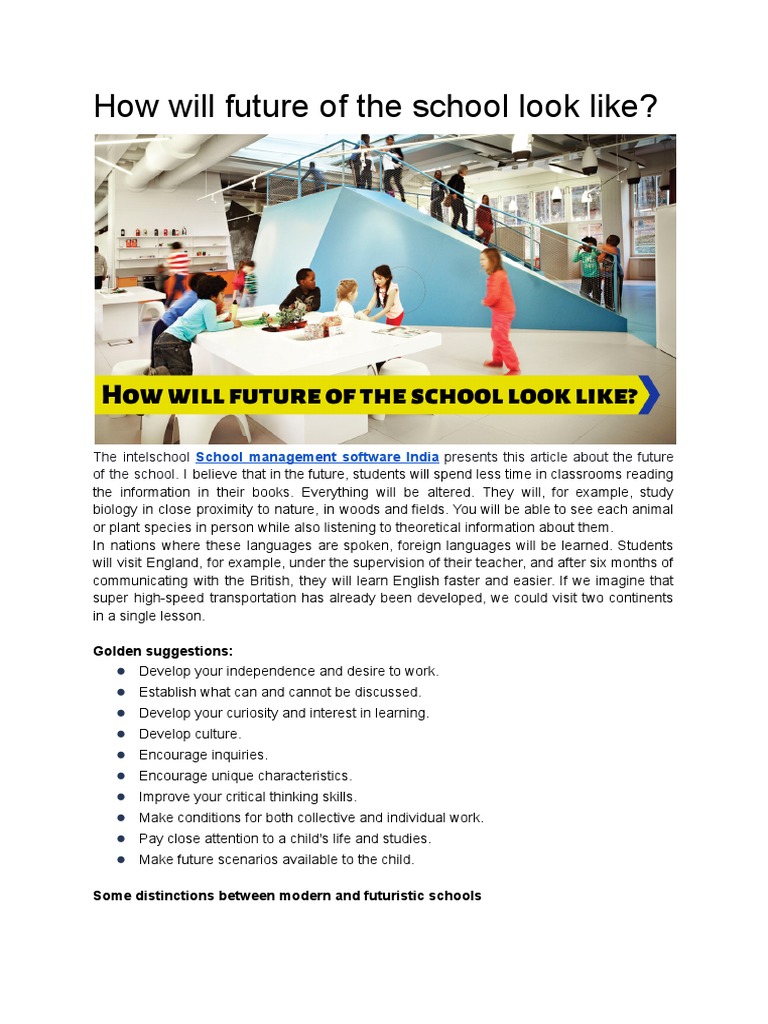 How Will Future of The School Look Like? | PDF | Schools | Teachers