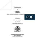 Seminar Report on Web 3.0 (Group Discussion and Seminar on Assigned Topic-IT 606