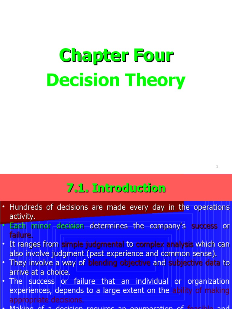 Decision Theory in Management | PDF | Decision Theory | Decision Making
