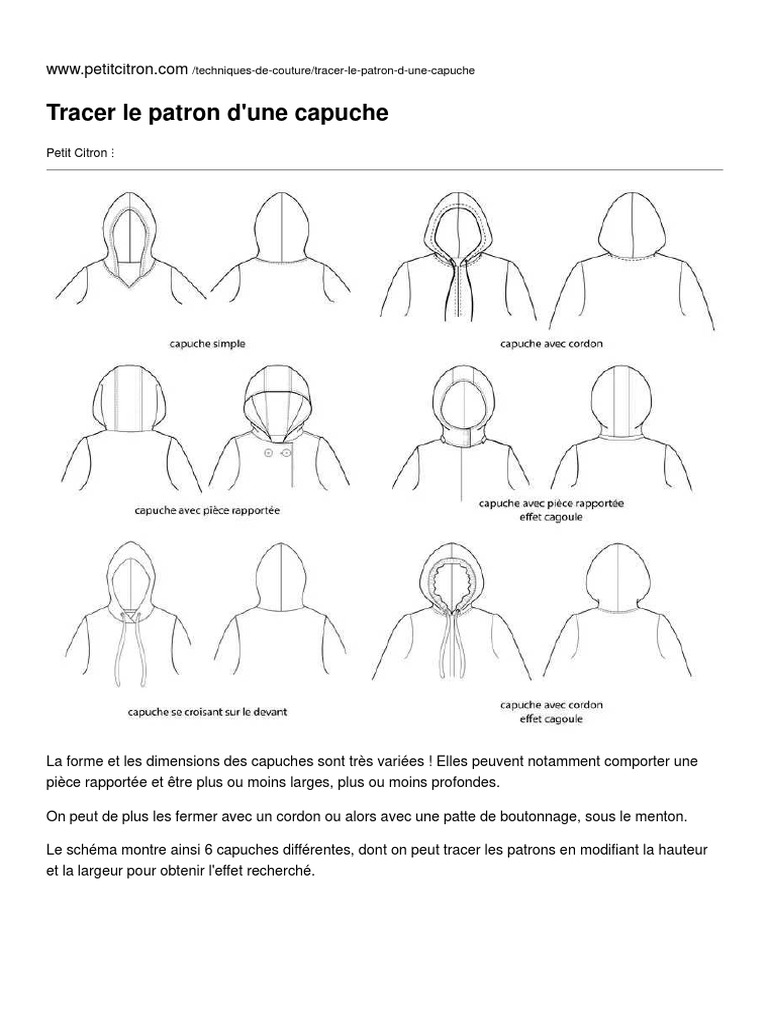 Tracer un patron de capuche simple | PDF | Méthodes et références ...