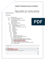 ASSET SETTLEMENT PROCESS (AUC) Config