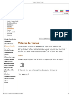 Volume, Volume Formulas