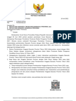 Surat Pemberitahuan Bawaslu Tentang Hasil Rapat Dengar Pendapat Dengan Dewan Perwakilan Rakyat Republik Indonesia