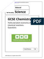 GCSE Science GCSE Chemistry: Yield and Atom Economy of Chemical Reactions. Questions