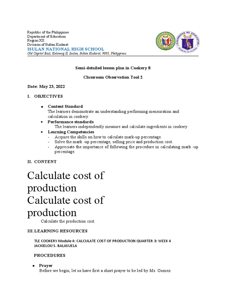 Cot 2 Production Cost PDF Prices Learning