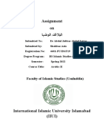 Assignment on اہضولا ہتغلابلا: Faculty of Islamic Studies (Usuluddin)