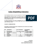 Indian Weightlifting Federation: Vacancy & Remuneration