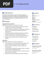 Stylish Resume Template Purple Blue