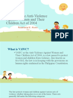 VAWC or The Anti-Violence Against Women and Their Children Act of 2004