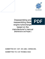 Disassembling and Reassembling Diesel Engine Turbocharger Based On The Manufacturer's Manual