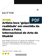 Artista Leva 'Golpe de Realidade' em Mochila Da Glovo A Feira Internacional de Arte de Madrid