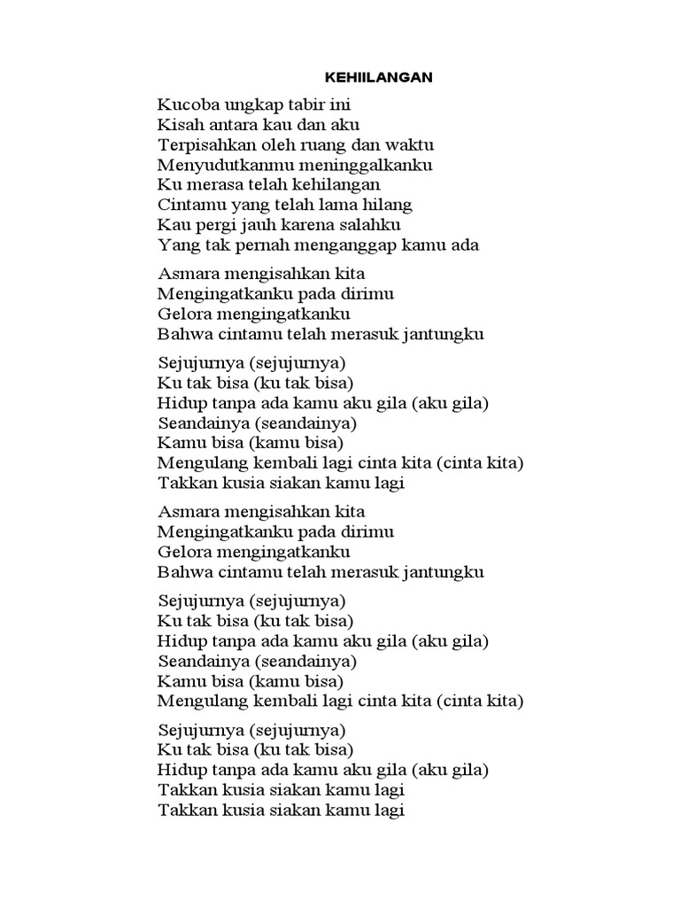 LIRIK Lagu Campuran | PDF