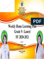 Weekly Home Learning Plan Grade V-Laurel SY 2020-2021: Department of Education