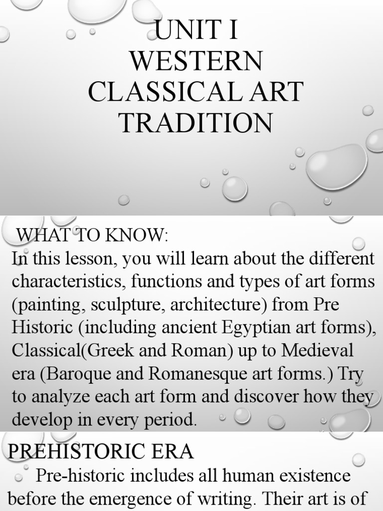 Unit I Western Classical Art Tradition PDF Paintings Mosaic