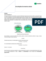 Diluição e misturas de soluções