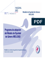 Programa de Adopción Del Modelo de Equidad de Género MEG - 2003