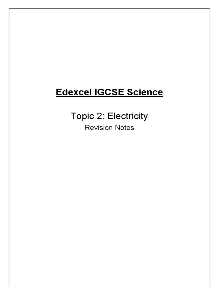 IGCSE Electricity Revision Notes | PDF | Voltage | Electrical ...