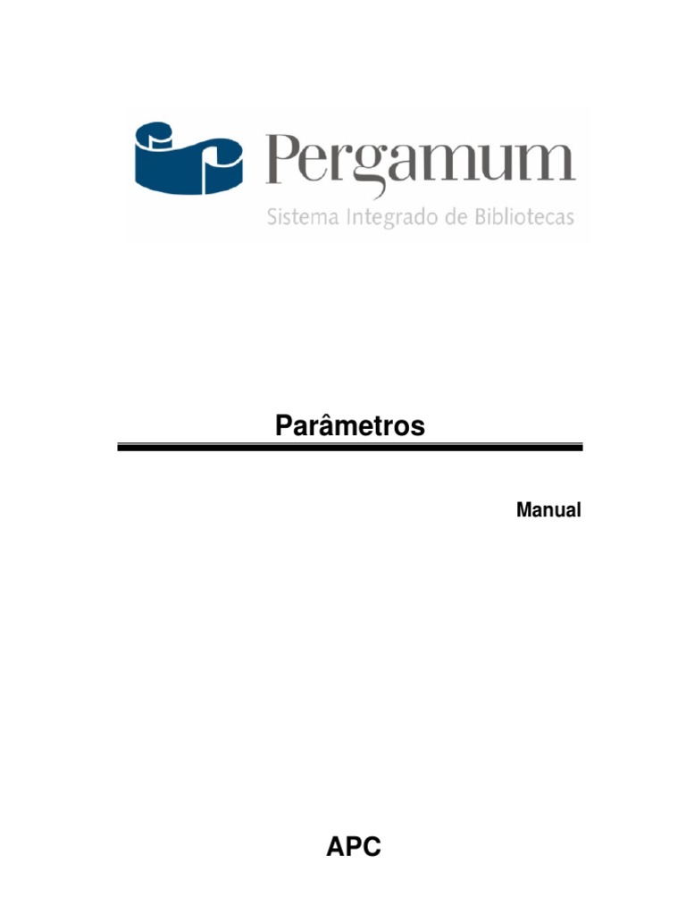Manual Pergamum Biblios PDF Bibliotecas Empréstimos